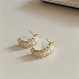 DAIIIBABYYY  -  Fashion Fine Sparkle Zircon C Shape Ear Cuff Metal Clip Earrings for Women Without Piercing Cartilage Ear Clip Wedding Jewelry
