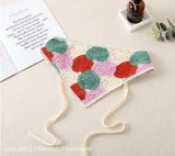 Daiiibabyyy  Women's Headscarf Dopamine French Mint Mambo Style Knitted Flower Triangular Headscarf Country Style Seaside Photo Girl Headband