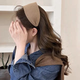 DAIIIBABYYY  -  New Soft Wide Knitting Cotton Hairbands for Women Girls Korean Neutral Solid Turban with Teeth Head Band Headwear Accessories