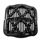Daiiibabyyy  Shiny Rhinestone Beaded Hair Claws Magic Tuck Comb Updo Elastic Headwear Bun Ponytail Holder Beads Hair Combs Hair Styling Tools