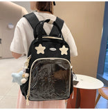 Daiiibabyyy  Ita Backpack Autumn High-capacity Canvas School Bag Transparent Preppy Style Girls Rucksack Teenage Display Bolsa Mujer Сумка