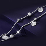 Daiiibabyyy 925 Stamp Silver Color Bracelet for Women Girl Gift Double Layer Lucy Ginkgo Leaves Beads Autumn Jewelry Dropshipping