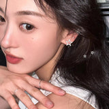 Daiiibabyyy  Double-Layer Star Stud Earrings for Women Exquisite Simple Crystal Ear Studs Hiphop Trendy Casual Versatile Jewelry Gifts 2026