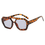 DAIIIBABYYY  -  Leopard Trendy Women Sunglasses Square Chic Decorative Beach Sun Shades for Outdoor Travelling with UV Protection