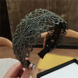 DAIIIBABYYY  -  Fashion Women Lace Hairbands Wide Hair Hoop No-slip Lady Flower Hollow Headbands with Teeth Elegant Female Hair Accessories