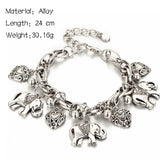 Daiiibabyyy Vintage Silver Color Anklets for Women Elephant Pendant Charms Feet Chain Beach Summer Foot Ankle Bracelet Wholesale Jewelry