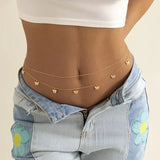 Daiiibabyyy  Sexy Double Layer Colorful Stone Chain for Women Crystal Butterfly Waist Bead Belly Chain Belly Belt Summer Beach Body Jewelry