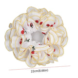 Daiiibabyyy  Flower Shape Embroidery Cherry Lace Scrunchies Hair Tie Ballet Style Embroidered Large Hair Scrunchies Ponytail Holder Hair Ring