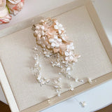 Daiiibabyyy  Lily of The Valley Flowers Tassel Hair Clip Retro New Chinese Style Flower Hair Claws Forest Ancient Style Flower Accessories