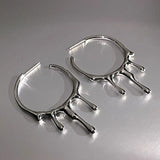 Daiiibabyyy  New Trendy Silver Color Big Circle Hoop Earrings for Women Exaggerated Metal Geometric Smooth Round Earrings Jewelry Gift