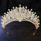 Daiiibabyyy  Baroque Royal Queen AB Crystal Rhinestone Wedding Bride Crowns for Women Princess Tiaras Quinceanera Hair Dress Accessory