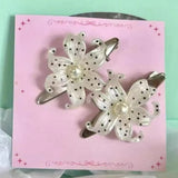 Daiiibabyyy  2pairs Elegent Lily Hair Clips with Star Print Harajuku Vintage INS Trendy Flower Shape Hairpin Aesthetic Hair Accessories Girls