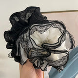 Daiiibabyyy Fashion Lace Chiffon Oversized Scrunchie Hair Tie High Quality Korean Temperament Luxury Hair Band Female Hair Accessories