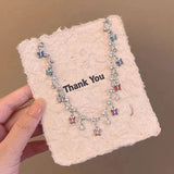 DAIIIBABYYY  -  New Colored Crystal Butterfly Pendant Necklaces Romantic Zircon Clavicle Chain Chokers Exquisite Mode Female Y2K Jewelry Gifts