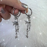 Daiiibabyyy  Y2K Gothic Style Irregular Pentagonal Star Earrings for Women Suitable for Jewelry Accessories Worn At Vacation Parties