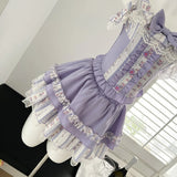 DAIIIBABYYY  -  Summer Women Sweet Gyaru Ballet Core Rave Birthday 2000s Aesthetic Outfits 2 Piece Set Lace Crop Top + Mini Elastic Waist Skirt