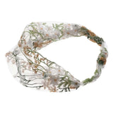 Daiiibabyyy  Women Wide-Brimmed Face Wash Embroidery Floral Lace Turban Headband Headdress Hair Accessories Hair Band