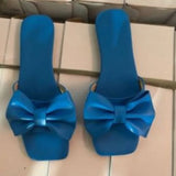 Daiiibabyyy  Women's Slippers Summer New Fashion Shoes for Women Plus Size 43 Solid Bow Flat Outdoor Beach Slippers Female Zapatos Mujer