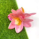 DAIIIBABYYY  -  1pc solid color artificial fabric Hawaiian phalaenopsis flower hair tie，suitable for seaside vacations, Wedding，daily hair ties