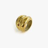 DAIIIBABYYY  -  Electroplated 18k Gold Ring For Men And Women Trendy Bright Metal Ring Fashionable Finger Decor Hoop Beach Jewelry Accessories