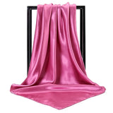 DAIIIBABYYY  -  Imitation Silk Scarf Pure color Women Satin Square Hijab Scarfs For Ladies Luxury Shawl 90*90 Bandana Large Hair Head Scarf