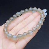 DAIIIBABYYY  -  8MM Natural Silver Moon Stone Bracelet Charms Handmade Fortune Energy Bangle Mineral Woman Amulet Jewelry Gift 1PCS