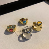 Cute cat claw metal ring ins cold style wide version hollow ring