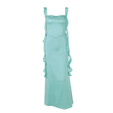 Daiiibabyyy High Quality Women's Clothing 2024 Spring Summer Products Fashionable Elegant Sexy Backless Solid Color Ribbon Dresses Wholesale