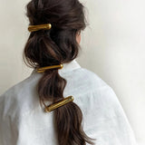 DAIIIBABYYY  -  Retro Long Golden Metal Smooth Hammered Hairpin Minimalist Senior Hair Loop Accessories Ponytail Hair Pin Headwear Charm Jewelry