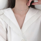 Daiiibabyyy 2024 925 Sterling Silver Shiny Zircon Moon Star Choker Pendant Charm Long Chain CZ Crystal Necklace Women Wedding Fine Jewelry