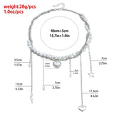DAIIIBABYYY  -  Multilayer Heart Shaped Pendant Pearls Necklace Romance Fashion Jewelry Accessory for Trendy Women Ladies Daily Use