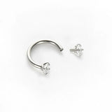 DAIIIBABYYY  -  2PCS CZ Lip Piercing Stainless Steel Lip Ring Internal Thread Zirconia Septum Piercing  Body Jewelry Helix Piercing