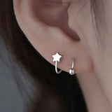 DAIIIBABYYY  -  1pcs New Style Stainless Steel Ear Piercing Cz Stud Earrings Snake Moon Round Ball Arc Cartilage Helix Conch Screw Back Earring