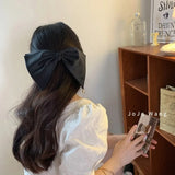 Daiiibabyyy  French Vintage Pearl Big Bow Hair Clip for Women High Quality Korean Oversized Exaggerated Hairclip Headdress Hair Accessories