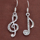 Daiiibabyyy  Stylish Music Note Drop Women Gift Drop Earring Fashion Accessories Crystal Dangle Earrings Jewelry