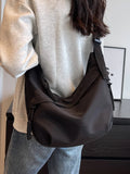 Daiiibabyyy Fashion Commuting Large Capacity Shoulder Bag Women Autumn Winter Casual Versatile Tote Bag Korean Style Fashion Trend Bag