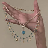 DAIIIBABYYY  -  Luxury Maillard Color Butterfly Double Chains Luxury Aesthetic Necklace for Women Fashion 2024 Choker Collar Necklace