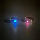 Daiiibabyyy  Ring for Couple Creative Glowing in the Dark Player 1 Player 2 Matching Gaming Ring for Women Men Valentine's Day Gift