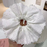 Daiiibabyyy  Large Elastic Hair Bands Rubber Bands Headwear 20cm Women Lace Scrunchies Ponytail Holders Tie Hair Hoop Large Plaid Scrunchy