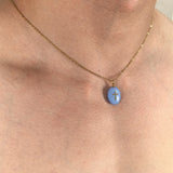 Daiiibabyyy  Natural Stone Inlaid With Gold Charm Pendants Summer coolness Necklace Stainless Steel Clavicle Chain Cool Fashion  Jewelry Gift