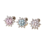 Daiiibabyyy  Romantic Sparkling Zircon Snowflakes Stud Earrings for Women Girls Sweet Cute Elegant Earrings Daily Wearing Jewelry Accessories