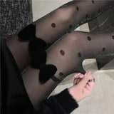 Daiiibabyyy  Polka Dot Lolita Kawaii Bowknots Thigh High Stockings Pantyhoses Lingerie Sexy Body Stockings Women Tights JK Girls Tights Women