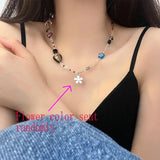 Daiiibabyyy Silver Color Opal Necklace for Women Girl Liquid Lava Star Irregular Jewelry 925 Stamp Birthday Gift Dropshippping