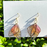 Daiiibabyyy  Zen Wing Fairy Clear Butterfly Wings Earrings Ear Hook Temperament Dangle Earrings Shiny Women Ear Stud Girl
