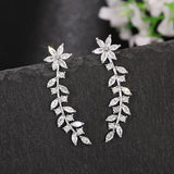 Daiiibabyyy  Korean Exquisite Flower Butterfly Earrings for Women Bling Cubic Zirconia Stud Earring Girl Wedding Party Sweet Jewelry Gifts
