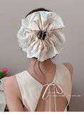 Daiiibabyyy  French Girly Lace Ruffle Cloud Flower Hair Claw Clips Soft Cotton Women Daily Wedding Elegant Lazy Bun Fashion Hair Accessories