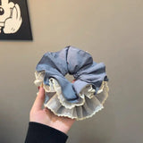 Daiiibabyyy  1pc Korean style design blue cake headband, small, fresh, quick drying double-layer hair tie, large intestine headband