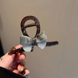 Daiiibabyyy  Refreshing World Perfect Bow Tie Hair Claw French New Style Temperament Acrylic Hair Claw Clips Hair Accessories for Women Girls
