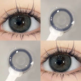 Myopia Blue Color Contact Lenses Black Pupil 6months 1pair Cosmetic Lenses