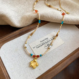 Daiiibabyyy  Crystal Stone Pearl Handmade Beadeds Chain Choker Necklace For Women Luxury Elegant Fashion Charm Aesthetic Jewelry Accessories